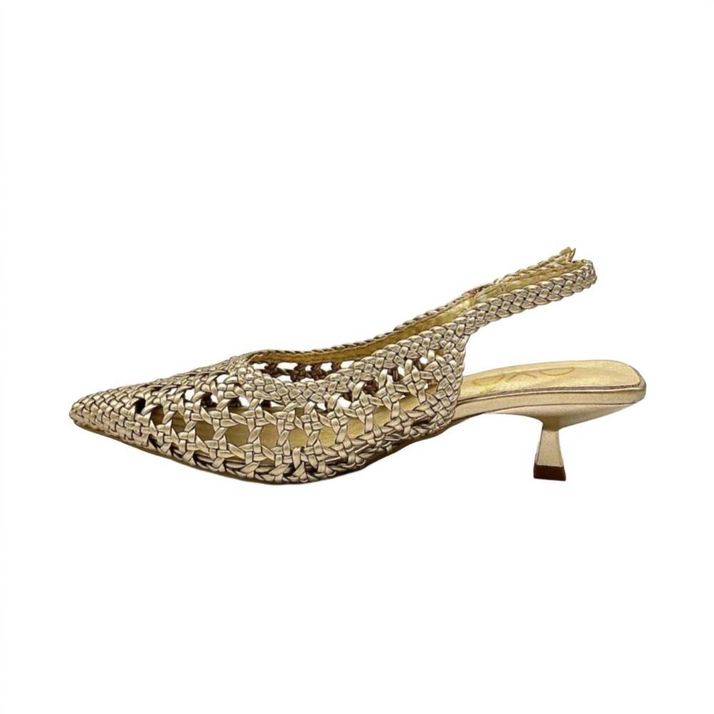 NEW EXE women's slingback low heel in gold - Picture 2 of 5